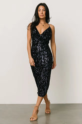 Madi Sequin Midi Dress | Midnight Blue