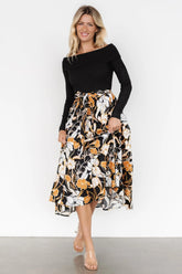 Selma Off Shoulder Dress | Black Multi