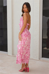 Tickle Fancy Frill Maxi Dress Pink