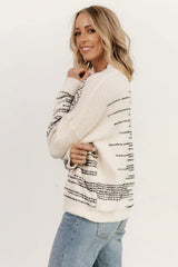 Jubes Geo Sweater | Black + Cream