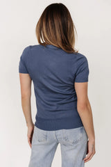 Hannah Knit Top | Slate Blue