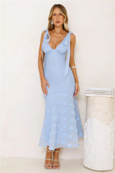 Whispering Petals Maxi Dress Blue