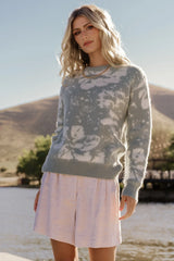 Fairbanks Sweater | Blue Sage Print