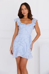 Whimsy Wonders Mini Dress Blue