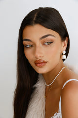 Twice The Pearls Earrings Gold