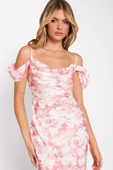 Fresh Horizon Midi Dress Pink