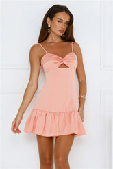 Flirty Sparks Mini Dress Peach