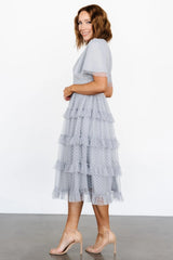 Riley Ruffle Tiered Dress | Light Gray