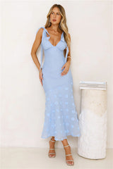 Whispering Petals Maxi Dress Blue