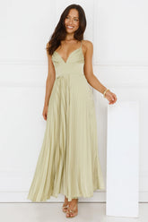 Exclusive Invite Satin Maxi Dress Lime