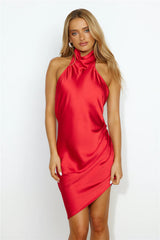 Dream Gal Satin Mini Dress Red