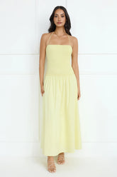 Unmatched Energy Halter Maxi Dress Yellow
