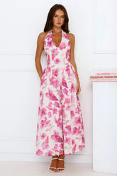 Emilienne Halter Maxi Dress Purple