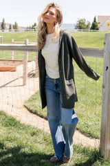 Katrine Hooded Cardigan | Green