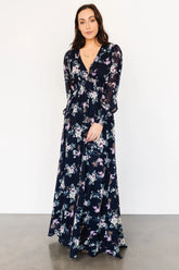 Olivia Maxi Dress | Navy Garden Floral