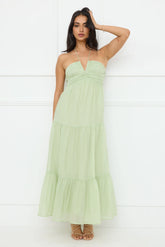 Sunshine Escape Halter Maxi Dress Sage