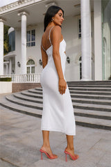 Destiny Compass Midi Dress White