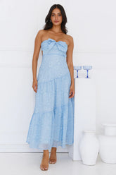 Twilight Night Strapless Maxi Dress Blue