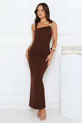 Garden Reverie Maxi Dress Brown