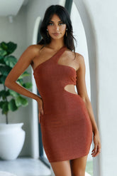 Viral Babe Dress Rust Shimmer