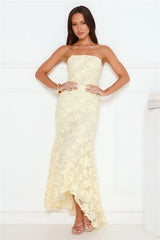 Urban Petal Strapless Maxi Dress Yellow