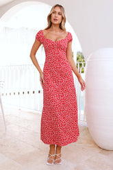 Wild Petal Maxi Dress Red