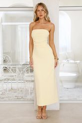 Fashion Forecast Strapless Maxi Dress Yellow