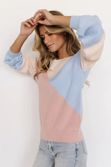 Kendrick Color Block Sweater | Blush Multi