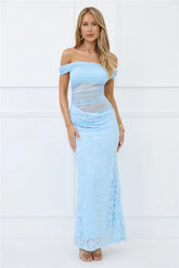Dewy Delight Lace Maxi Dress Blue