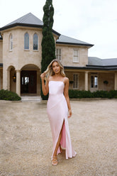 The Violetta Satin Maxi Dress Pink