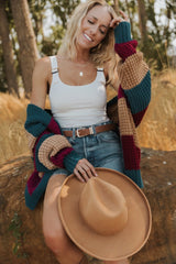 Jonah Chunky Knit Cardigan | Deep Topaz Multi