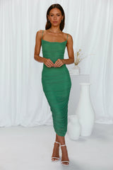 Forest Queen Midi Dress Green