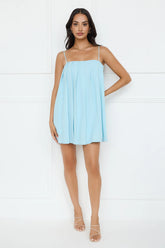 Affluence Pleated Mini Dress Blue