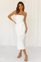 Ways I Loved You Knit Midi Dress White
