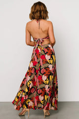 Kota Halter Maxi Dress | Navy Multi Print