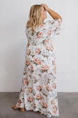 Kia Kimono Maxi Dress | White Floral