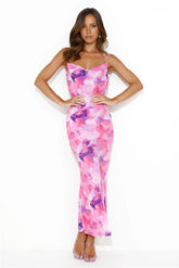 Unlike You Mesh Maxi Dress Pink