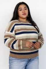 Kira Striped Sweater | Navy + Sage Multi