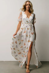 Marseille Embossed Maxi Dress | Meadow Floral