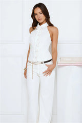 Afterglow Halter Top Porcelain