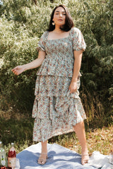 Felicia Tiered Maxi Dress | Green Multi