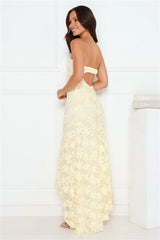 Urban Petal Strapless Maxi Dress Yellow