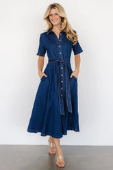 Janelle Midi Dress | Denim Blue