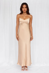 The Samara Satin Maxi Dress Champagne