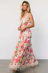 Julieta Tiered Maxi Dress | Off White Floral