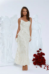 Glitter Gaze Sequin Maxi Dress Cream