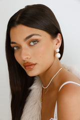 Twice The Pearls Earrings Gold