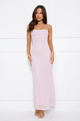 Elevated Status Embellished Mesh Maxi Dress Lilac