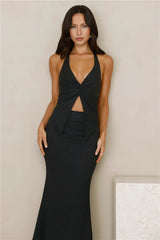 Coral Cove Halter Top Black