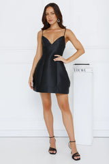 Dancing Desert Satin Mini Dress Black